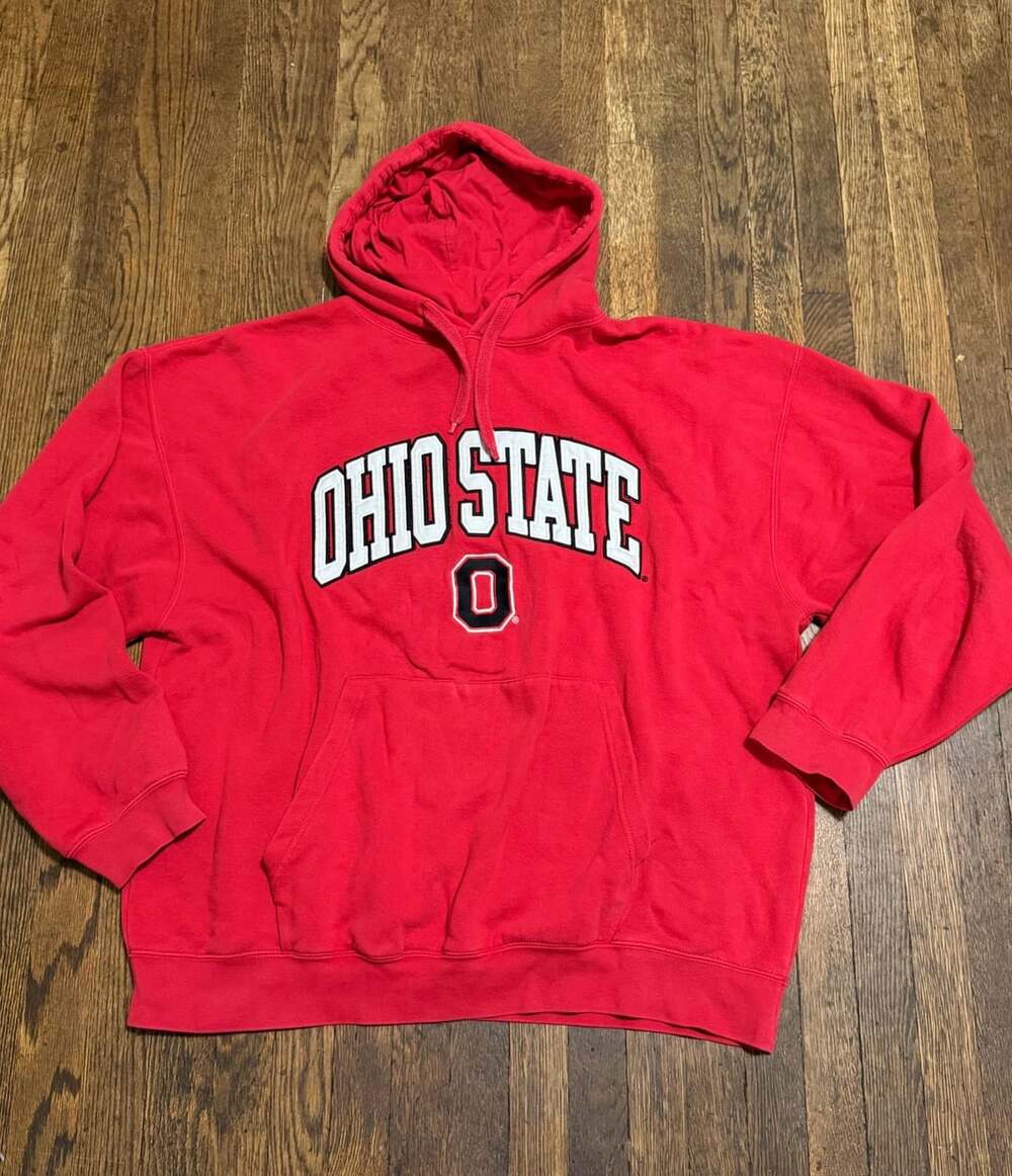 Vintage Y2K Heisman By Reebok Ohio State Buckeyes Hoodie Sweatshirt Red 2XL/3XL